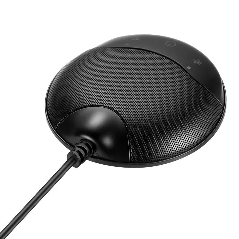 Black USB condenser microphone for conference and gaming with 9cm compact design