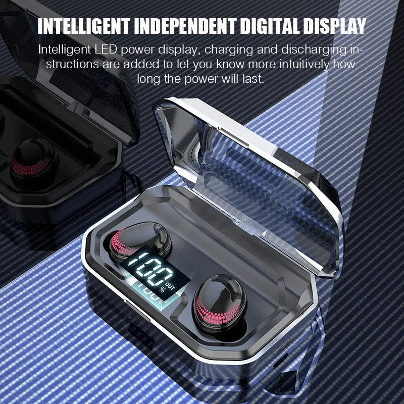 Black X10 Bluetooth wireless earbuds with charging case