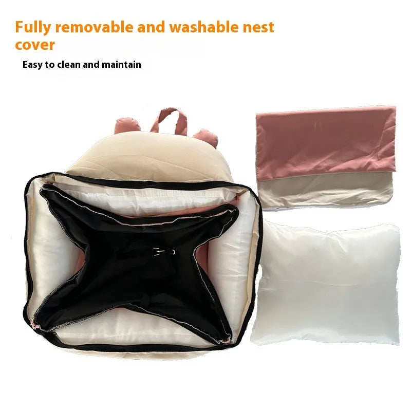 Removable washable car dog kennel in beige colour, shown in a vehicle boot.