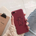 Frosted matte cartoon phone case for Huawei and iPhone models in Blue Bear colour