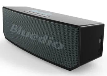 Black BS-6 cloud smart speaker with compact vertical design and Bluetooth connectivity