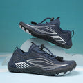Children's quick-dry wading shoes in black with non-slip rubber soles and elastic band closure