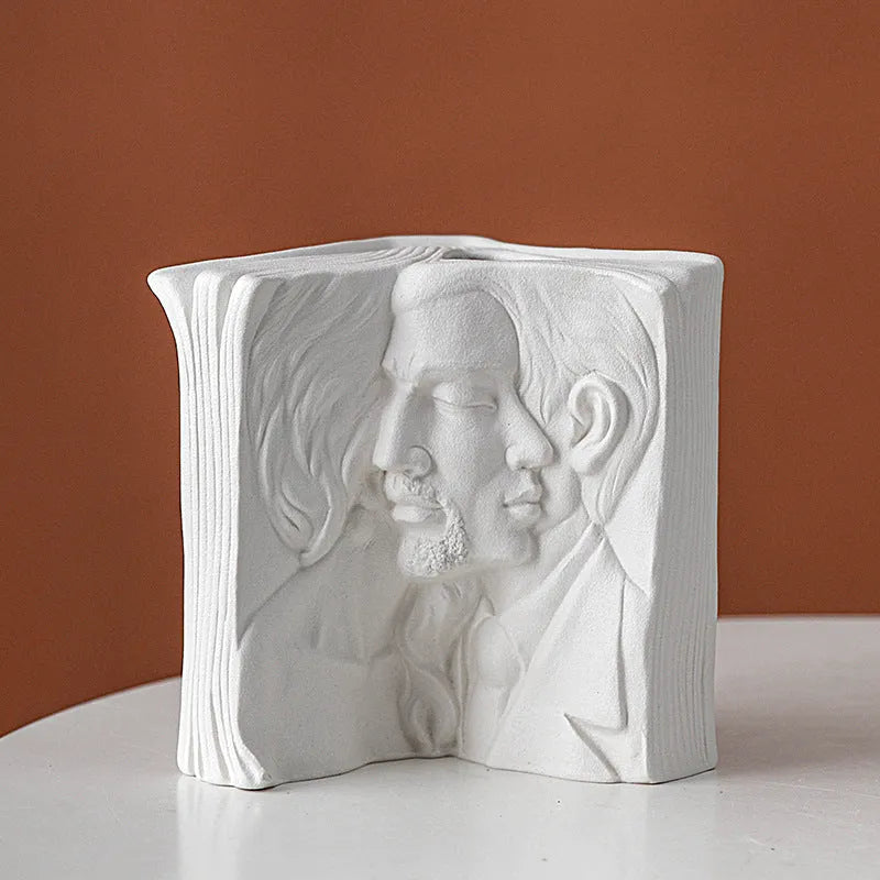 Ceramic book stand with glazed surface in modern simplicity style for desktop organisation