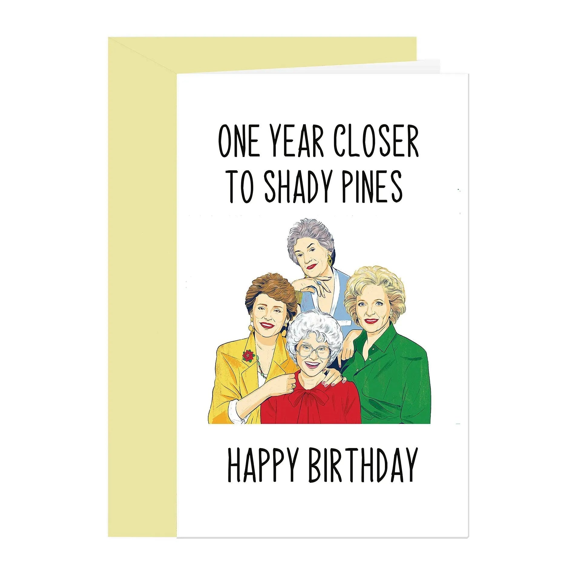 Simple printed birthday greeting card with a matching coloured or kraft paper envelope.