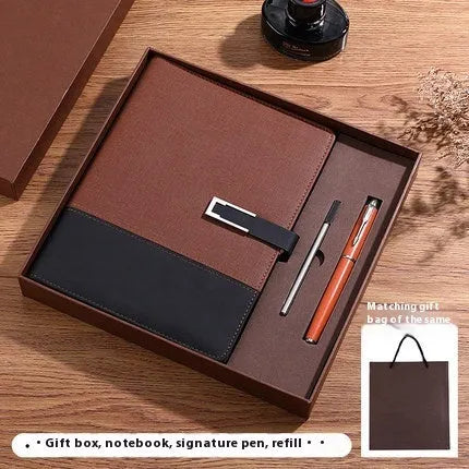 A5 soft leather business notebook in choice of colours with gift box packaging.