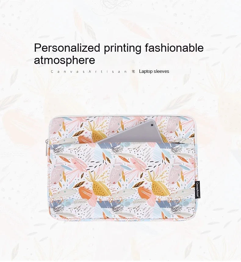 White waterproof PU leather laptop inner bag for 14-inch computers with anti-shock protection