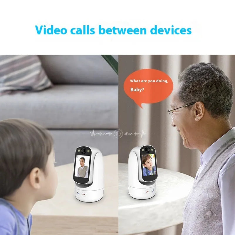 C20 white two-way video call surveillance camera with 2.8-inch screen and 120-degree lens