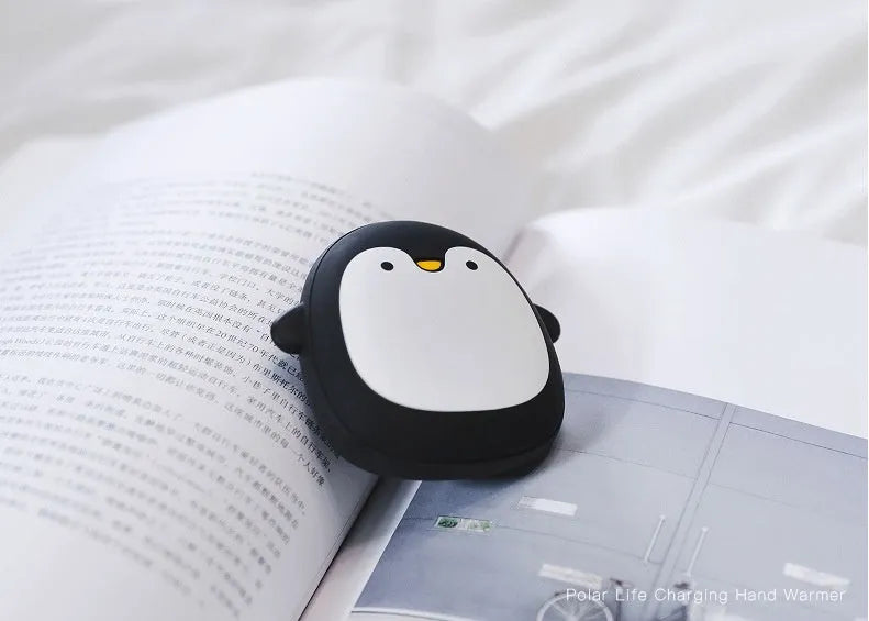 Cartoon penguin polar bear design USB rechargeable hand warmer with power bank functionality