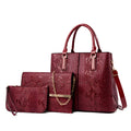 Women's PU messenger handbag horizontal square tote with zip closure and car stitch detail, plain pattern