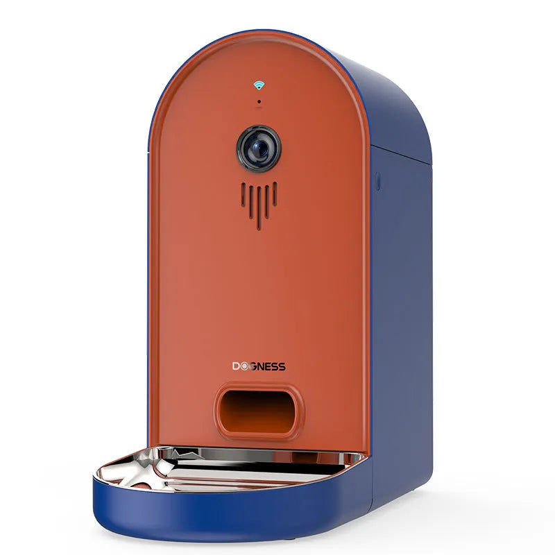 Automatic pet feeder with remote monitoring in five colour options
