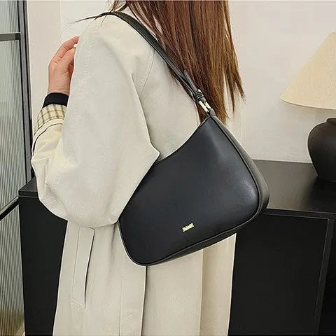 Retro women's cross-body underarm bag in PU, 25cm wide, horizontal square shape, available in five colours