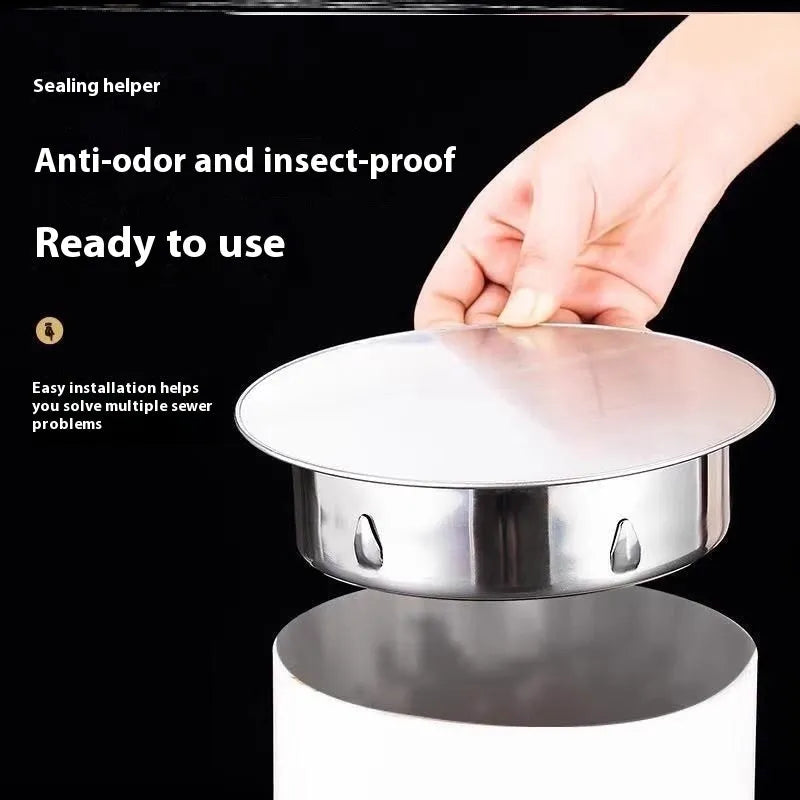 Stainless steel floor drain deodorant seal cover with modern inlay design