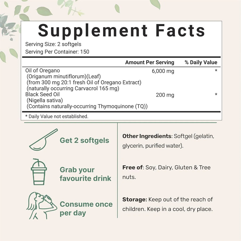 Butter Black Seed Oil Soft Capsules bottle with 180 or 300 tablet options