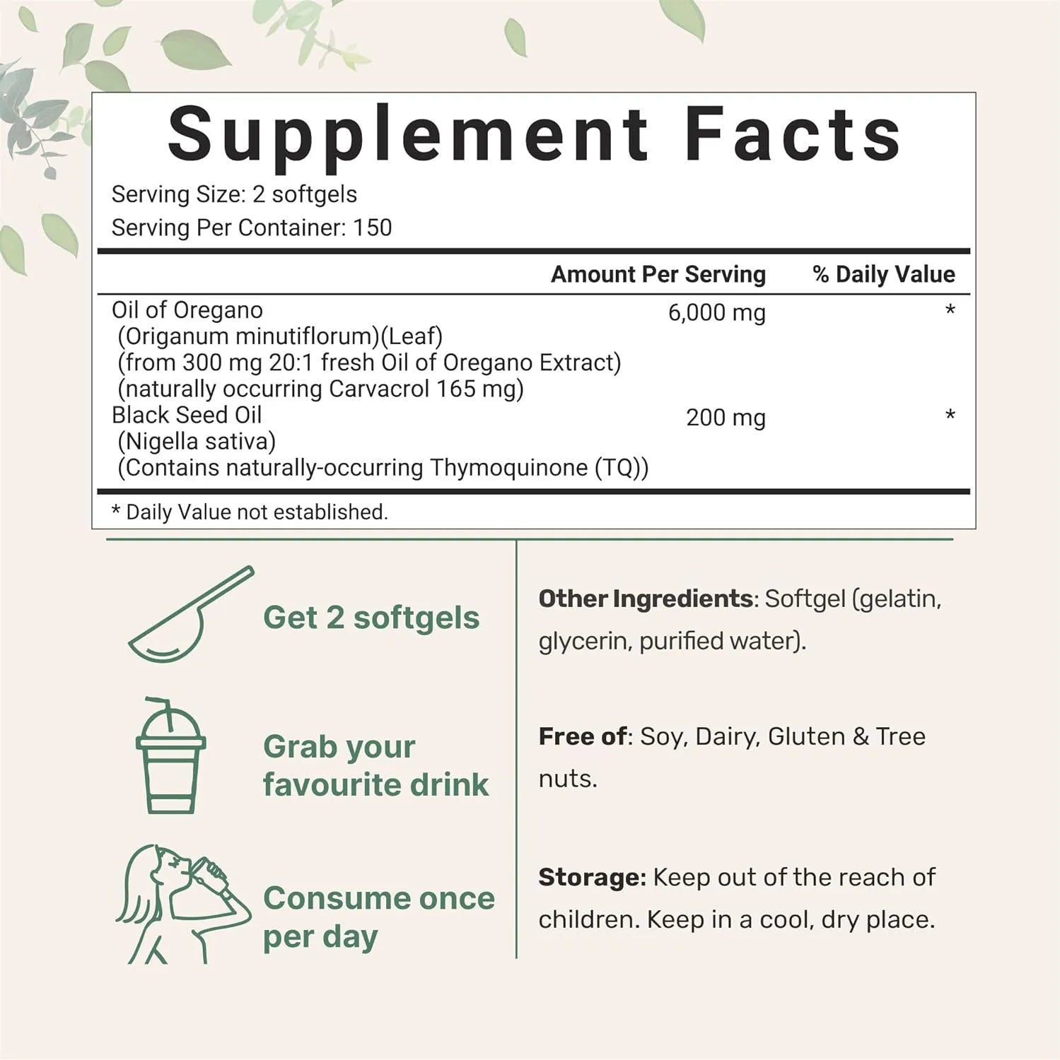Butter Black Seed Oil Soft Capsules bottle with 180 or 300 tablet options
