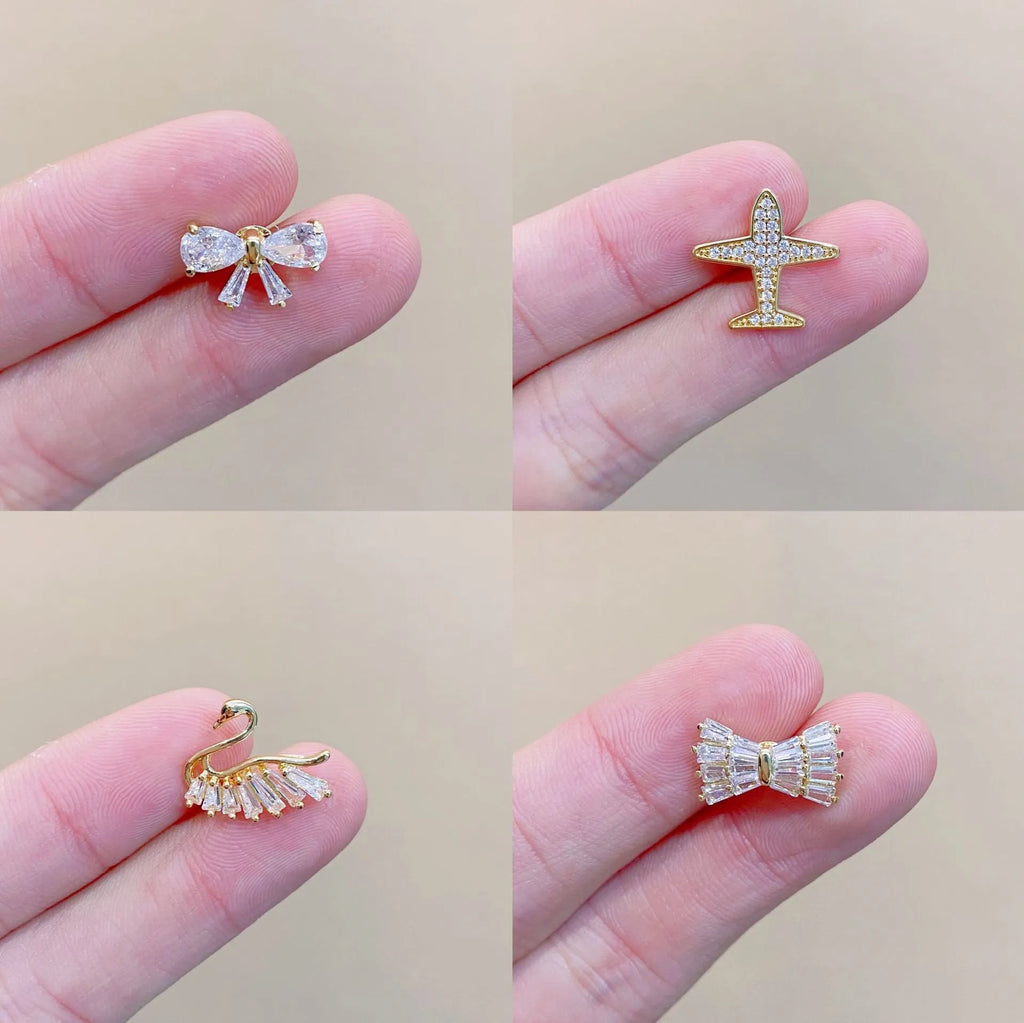 Geometric-shaped copper brooch with electroplated finish in six colour options for women's fashion
