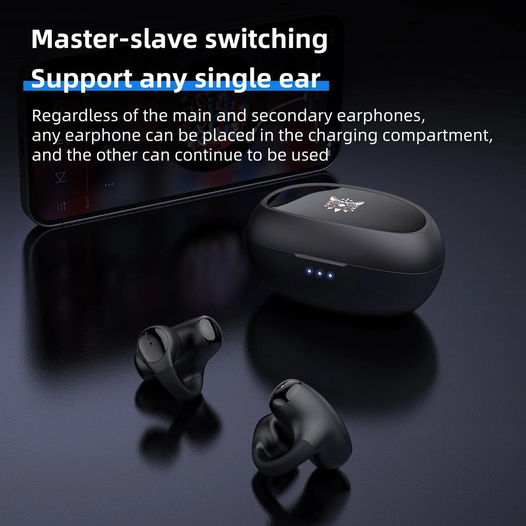Black T306 clip-on ear hook style Bluetooth gaming sports headset