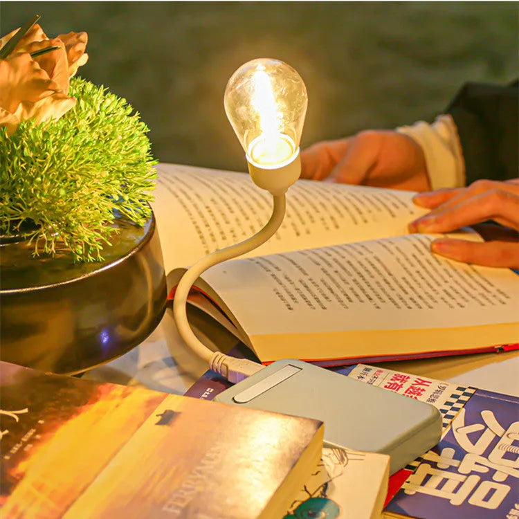 USB rechargeable folding tungsten night light showing compact storage design