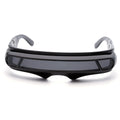 Polarised sports sunglasses with a black PC frame and colour film lenses in grey, red mirror, or blue mirror finish.