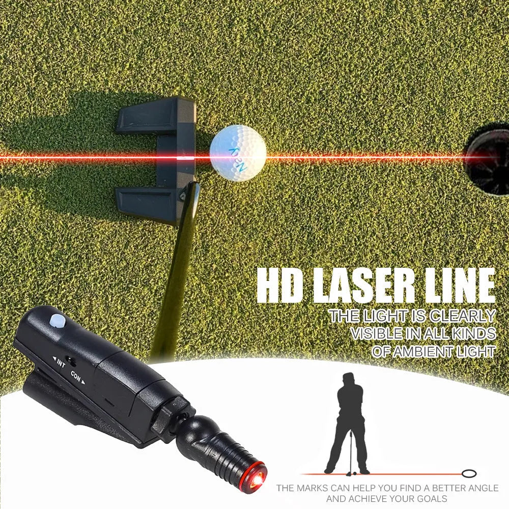 Black golf laser aiming sight instrument for putting practice alignment training