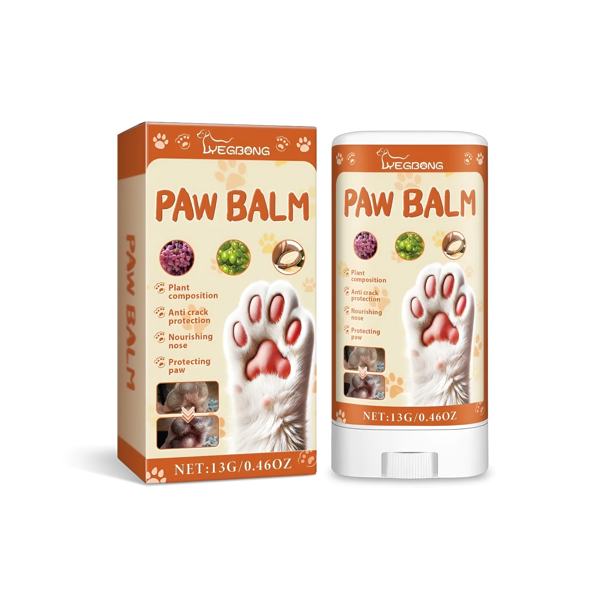 13g tin of pet claw protection cream for paw pad moisturisation and anti-cracking protection