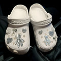 Crystal bear shoe buckle set on sneakers with resin plush material 1.2cm diameter