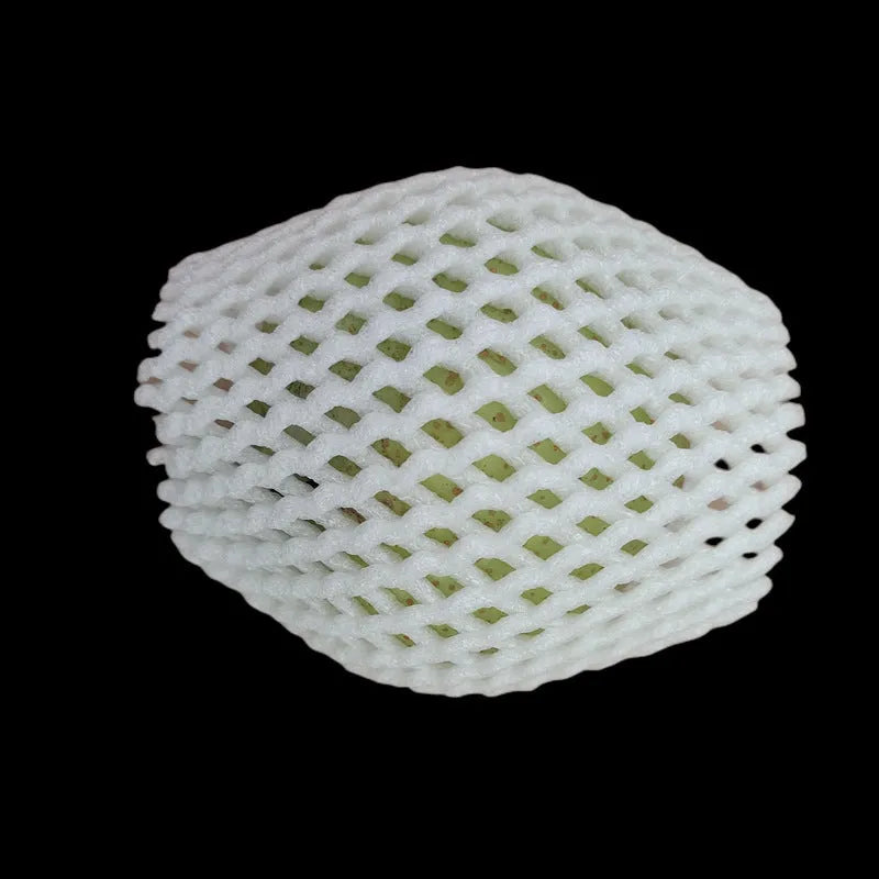White foam shockproof protective net case showing net construction with size options from 6x5cm to 18x7cm