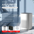 Simple style desktop air purifier with USB cable connection for office or home use.