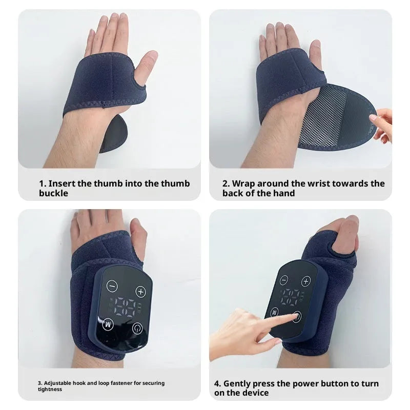 Electric wrist massage instrument with rechargeable battery, 7W power, 36.5 by 12.5 centimetres size