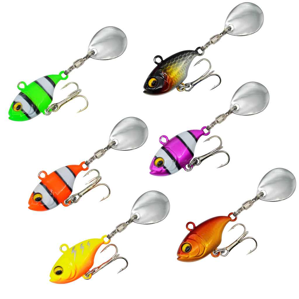 Metal sea fishing rotating sequin lure showing iron plate mechanism and colour pattern options