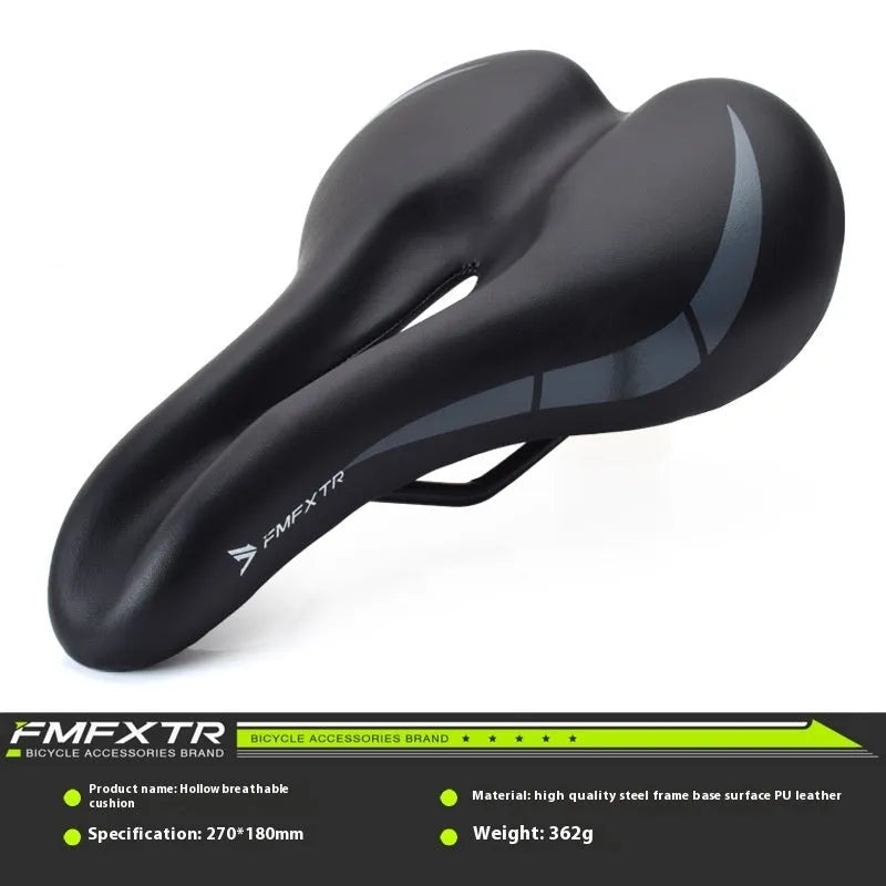 Bicycle seat cushion with hollow centre design showing dimensions of 270mm by 180mm