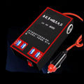 Black automotive power converter transforming 12V 24V vehicle power to 220V AC with USB charging ports