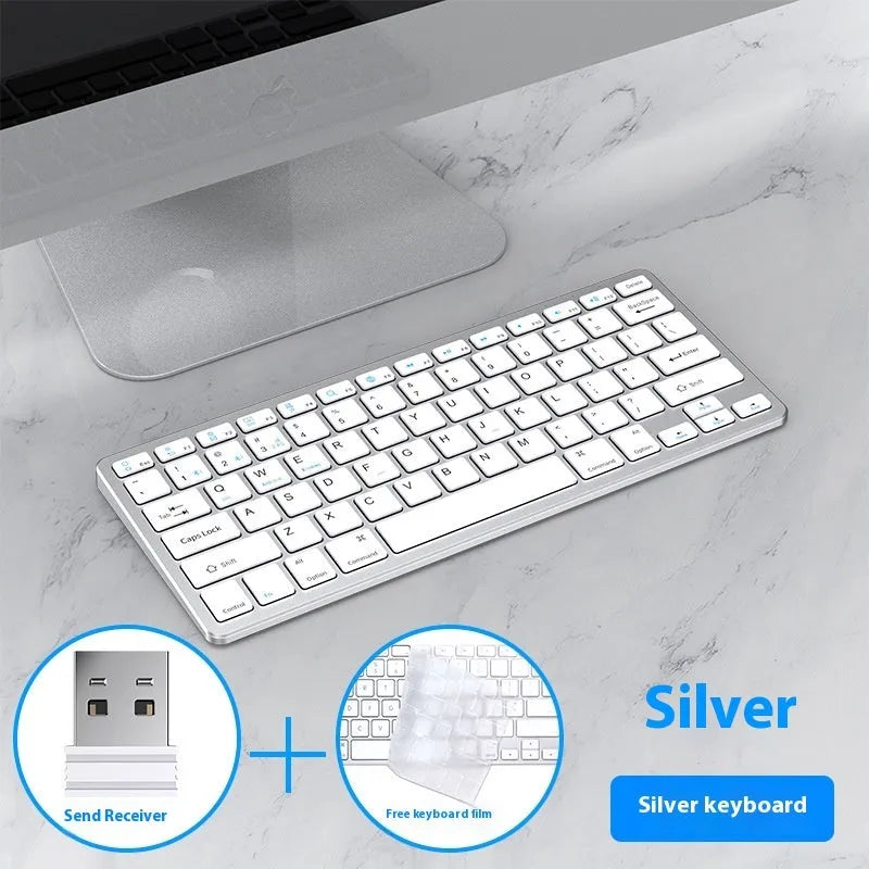 Ultra-thin wireless keyboard and mouse set in black colour with Bluetooth connectivity