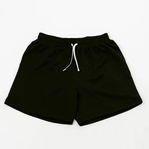 Men's mesh quick-drying shorts in solid colours for summer running and fitness