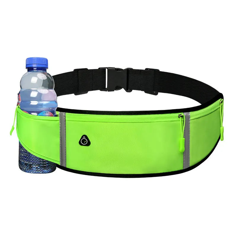 Sports waist bag with pocket, slim running belt in polyester, unisex design