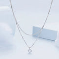 Silver double-layer necklace with S925 sterling silver chain and alloy pendant