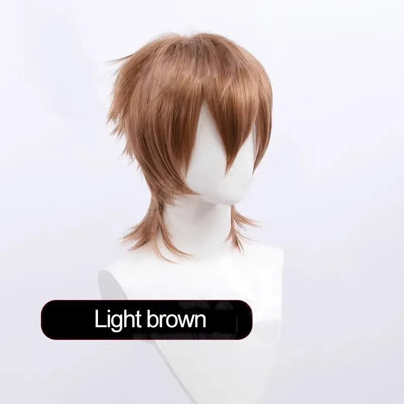 Synthetic short hair anime cosplay wig with anti-curling treatment in various colour options