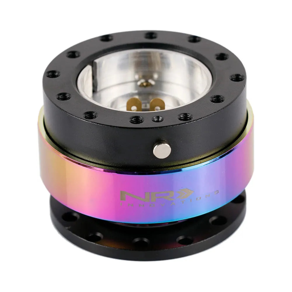Colourful car steering wheel quick disassembly device with lock on connection base.