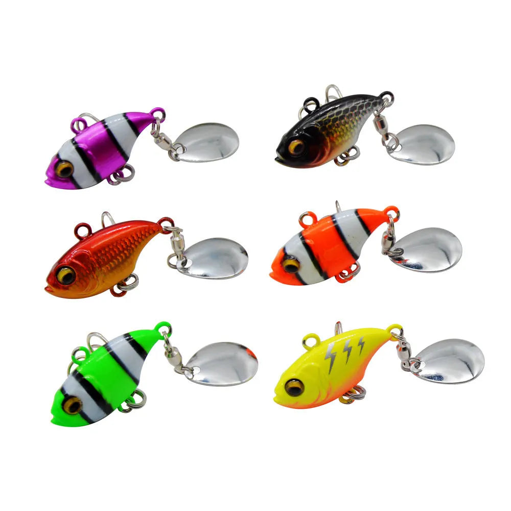 Metal sea fishing rotating sequin lure showing iron plate mechanism and colour pattern options