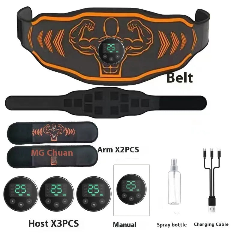 Smart EMS massage belt fitness equipment with abdominal strap and arm pads