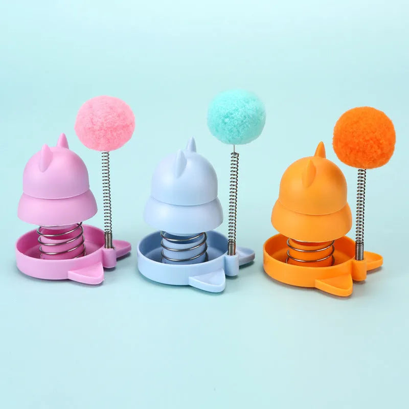 Lucky cat music mint ball toy measuring 55mm diameter in blue, orange and pink colours