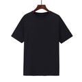 Men's black loose-fit cotton short-sleeve T-shirt laid flat