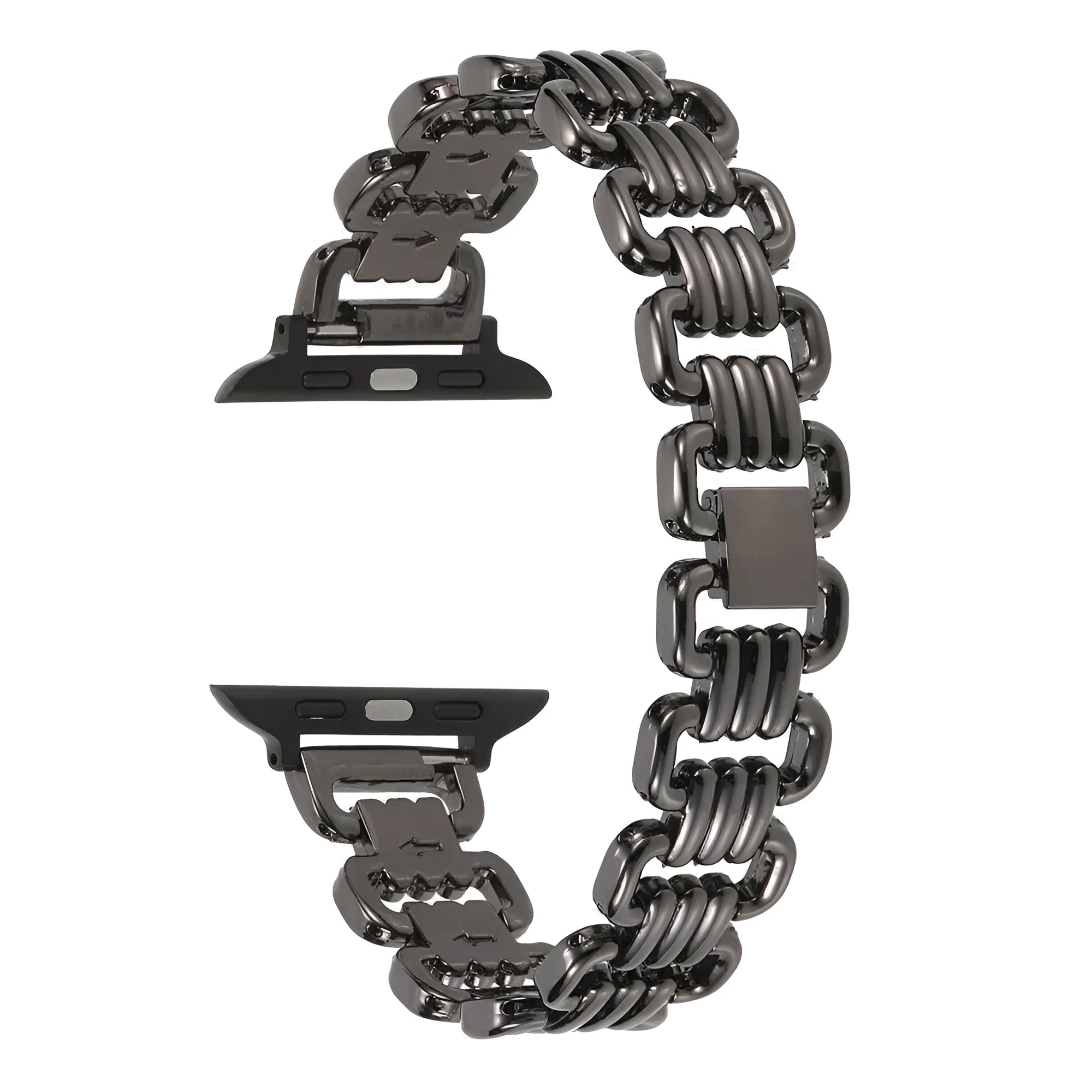 Apple Watch alloy metal replacement bracelet in silver, black, gold, rose gold, and starlight colours