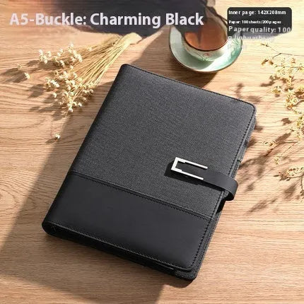 A5 soft leather business notebook in choice of colours with gift box packaging.