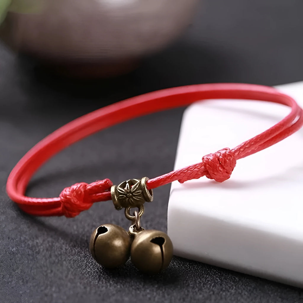 Nylon rope dog collar with brass bell in black, red or coffee colours for small to medium sized dogs