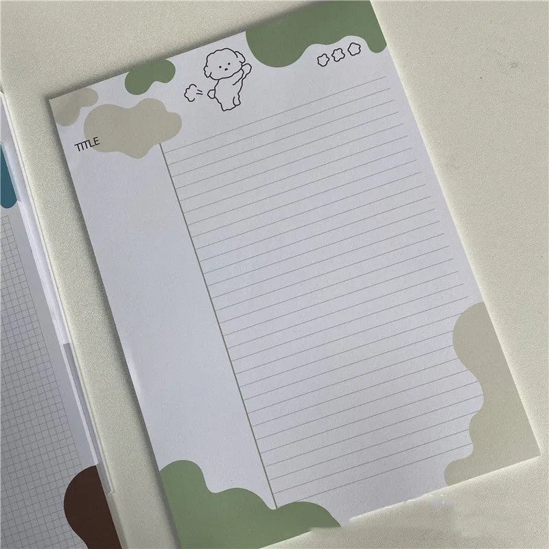 INS Wind Marshmallow Dog B5 sticky note paper pad in one of six colour options, showing 30-page pad.