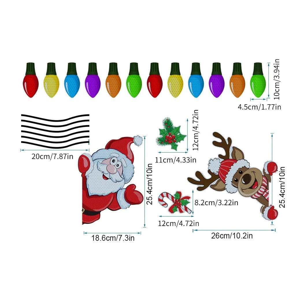 Christmas elk reflective magnetic sticker in RFM026 colour with 6 threads cartoon pattern