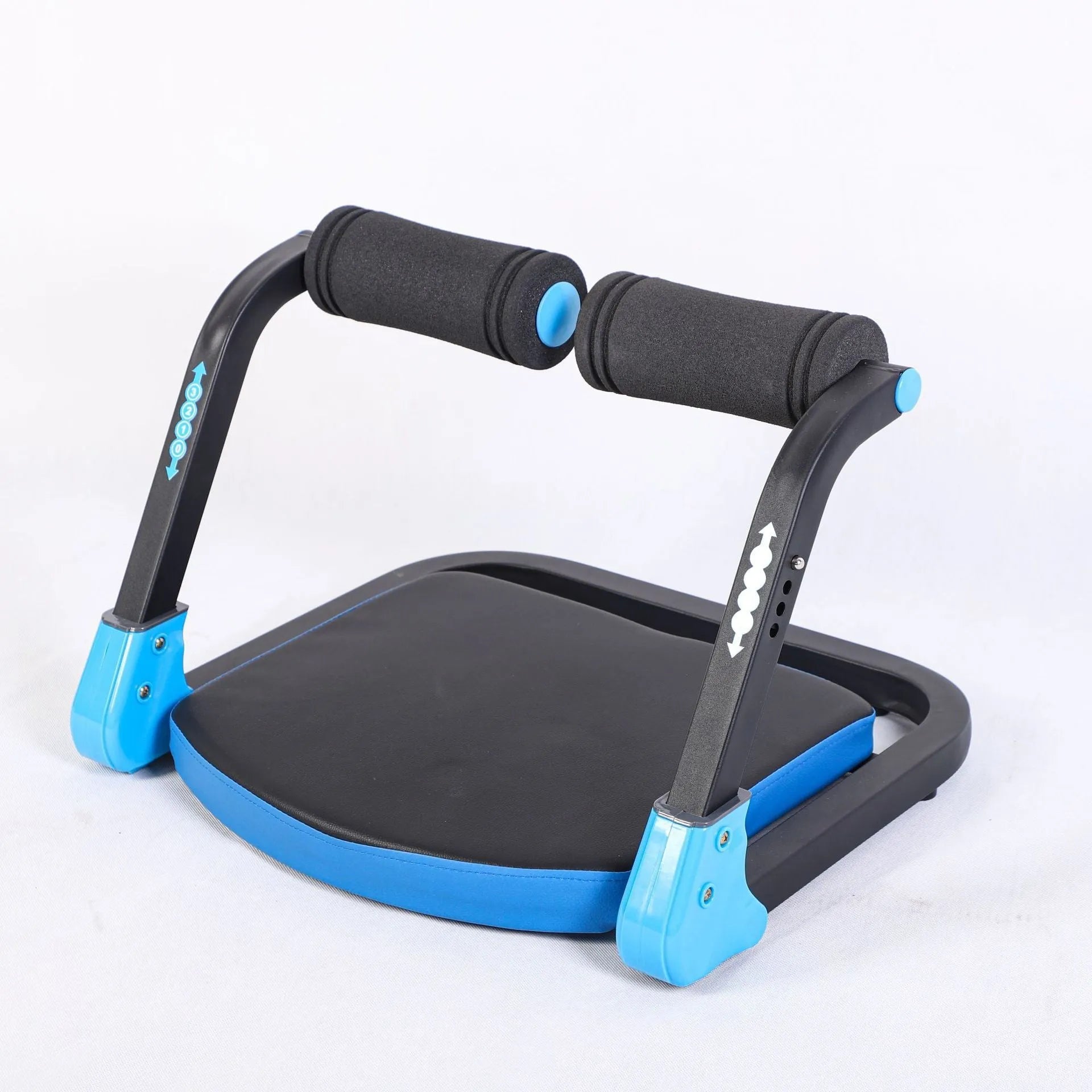 Household mini multifunctional abdominal device in sky blue and red colours for fitness training