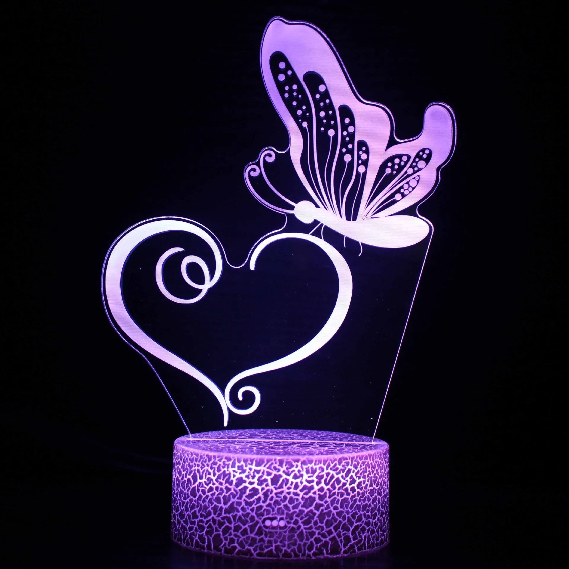Colourful acrylic 3D USB table lamp with touch control and ABS base
