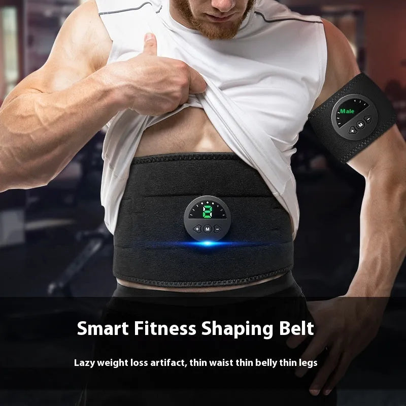 Fitness waist belt with display screen and adjustable 120cm strap for body shaping and abdomen training