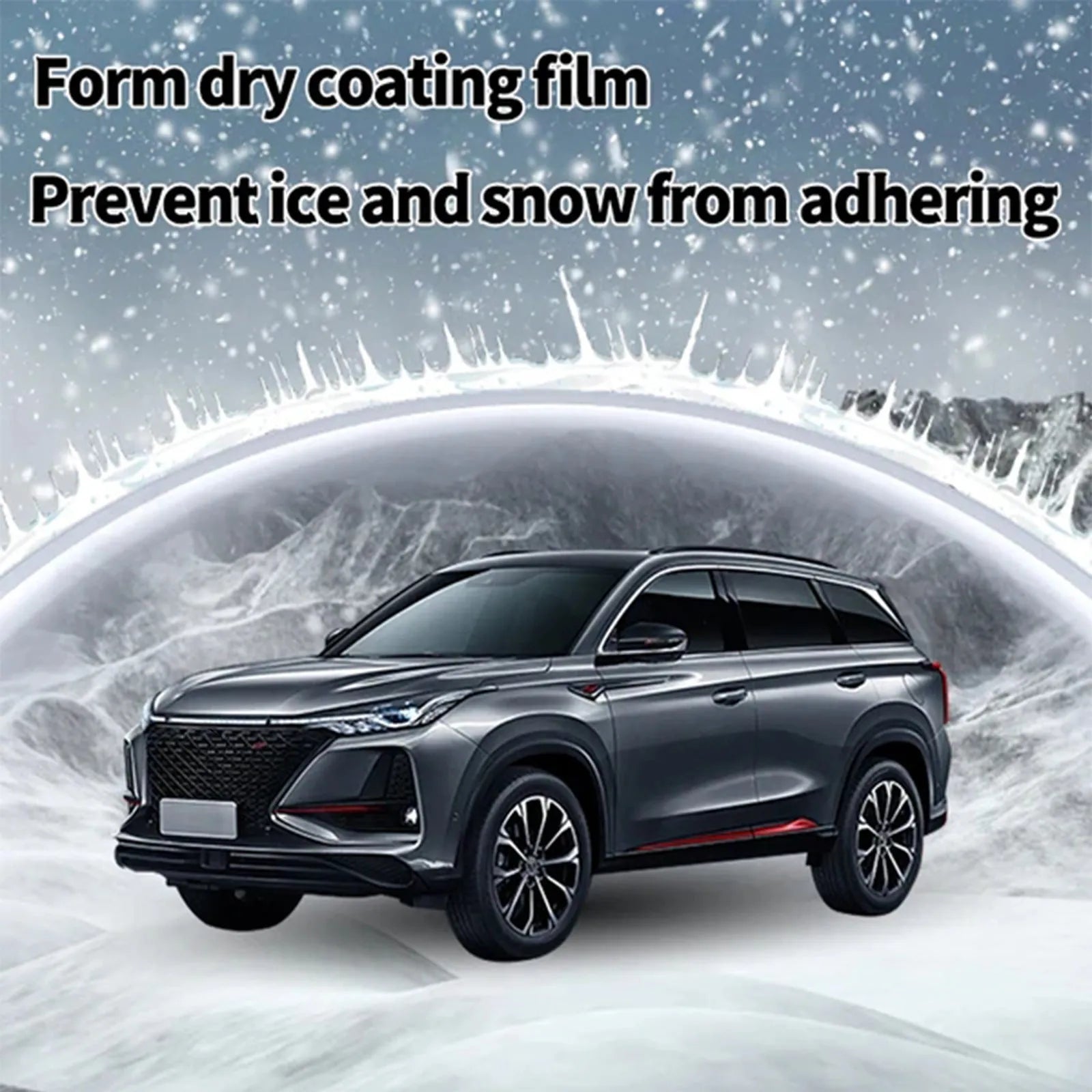 Hydrophobic nano coating car snow brush with compact 5x9x14cm dimensions and PE construction